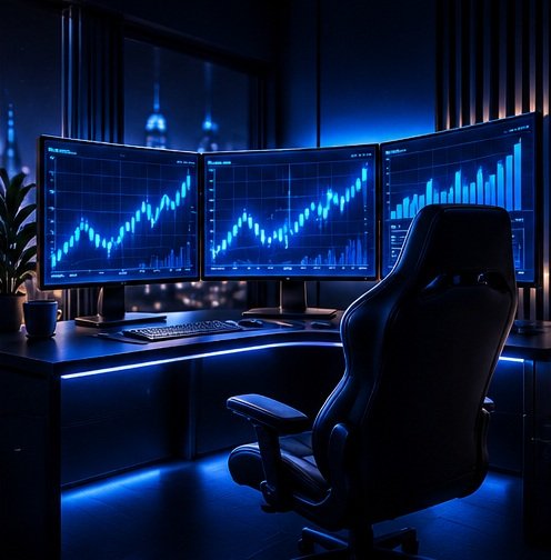 Professional multi-monitor trading workstation